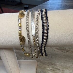 Lucky Brand Gold and Silver Multi-Chain Bracelet Set